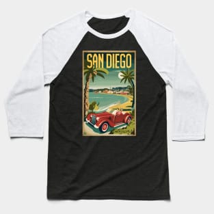 A Vintage Travel Art of San Diego - California - US Baseball T-Shirt